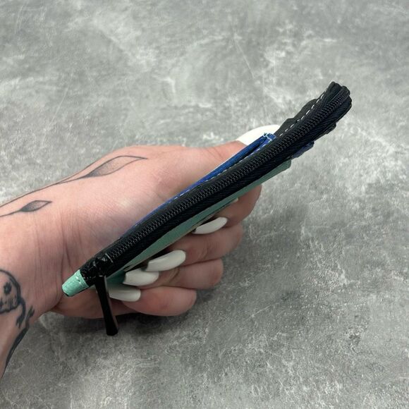 Min & Mon Space Travel Air Leather Zip Pouch Card Holder Wallet - Picture 6 of 15